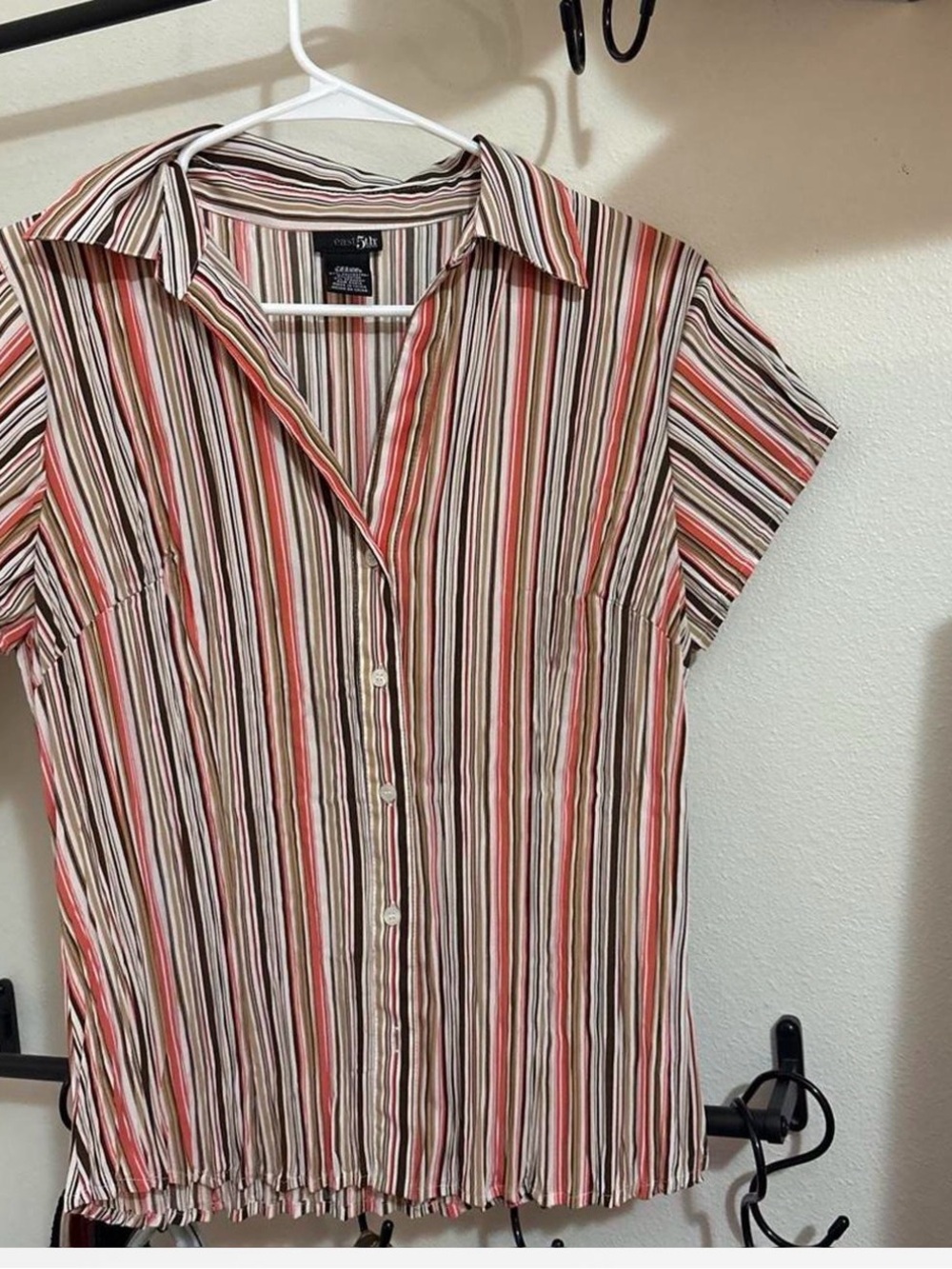 East 5th Multicolor Striped Short-Sleeve Button-Down Shirt